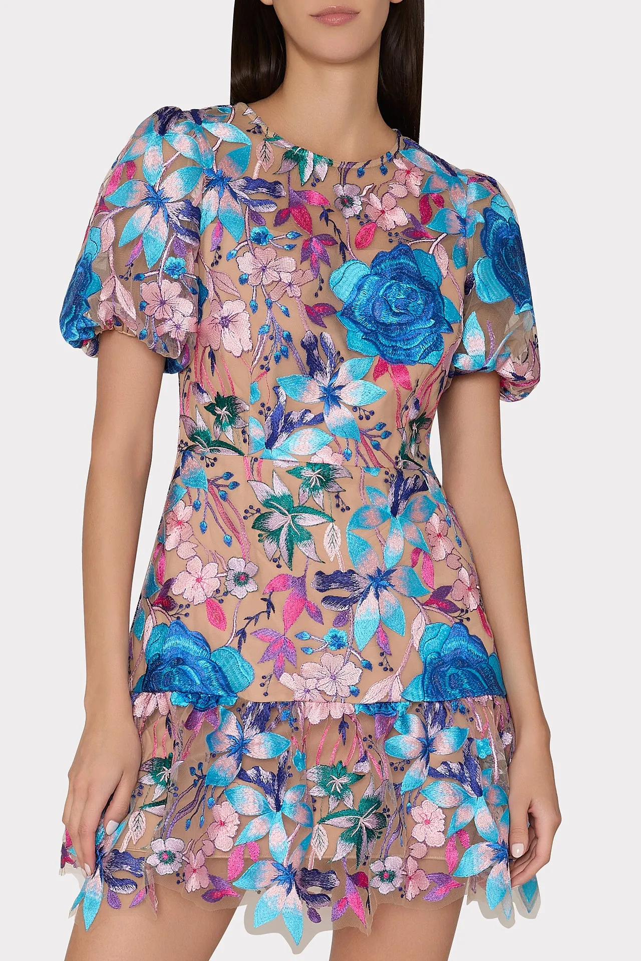 Yasmin Fall Floral Embroidered Dress