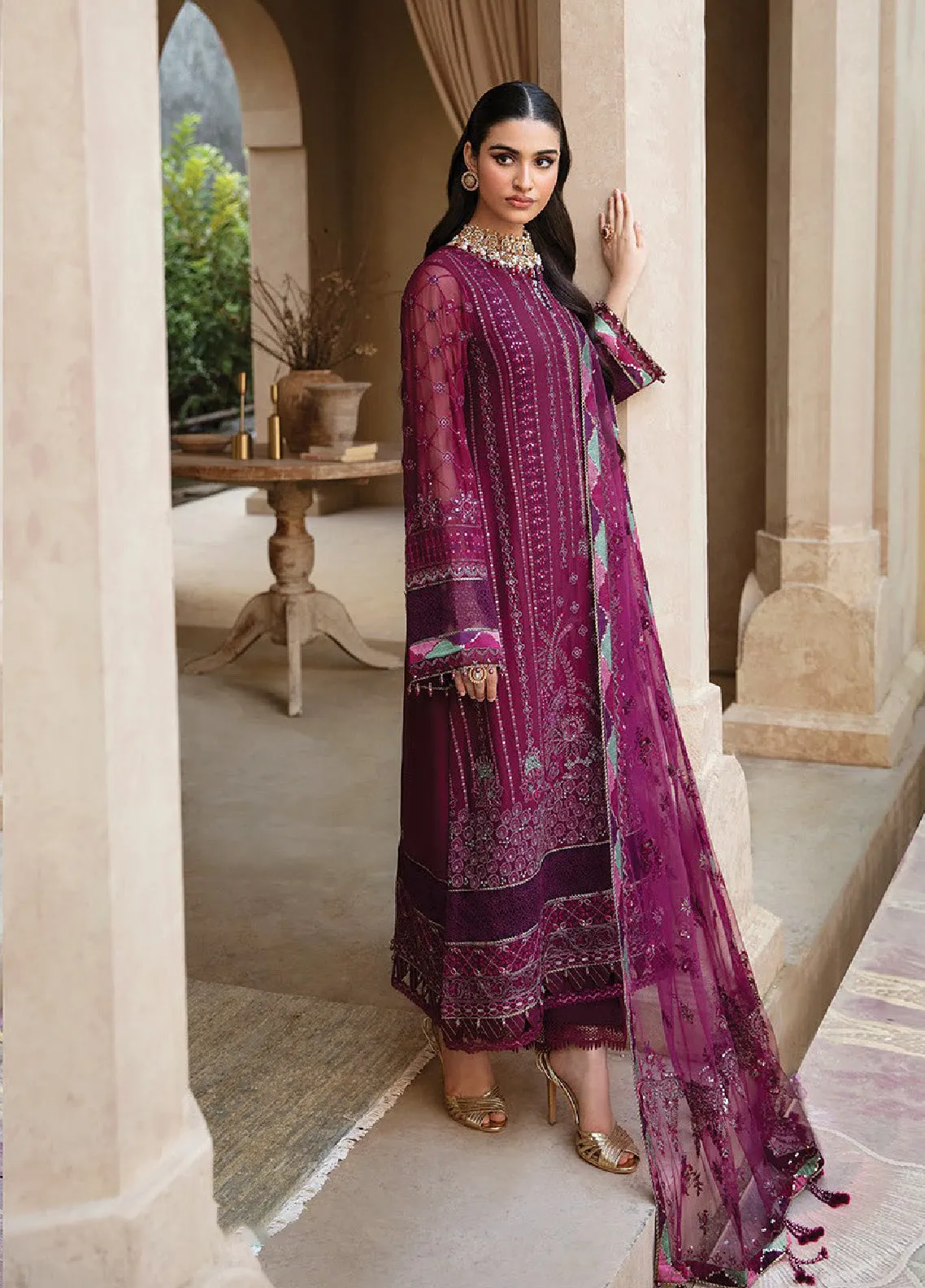 Yesfir By Xenia Formals Embroidered Chiffon Unstitched 3 Piece Suit - XF24Y 02 SHRIMAYI