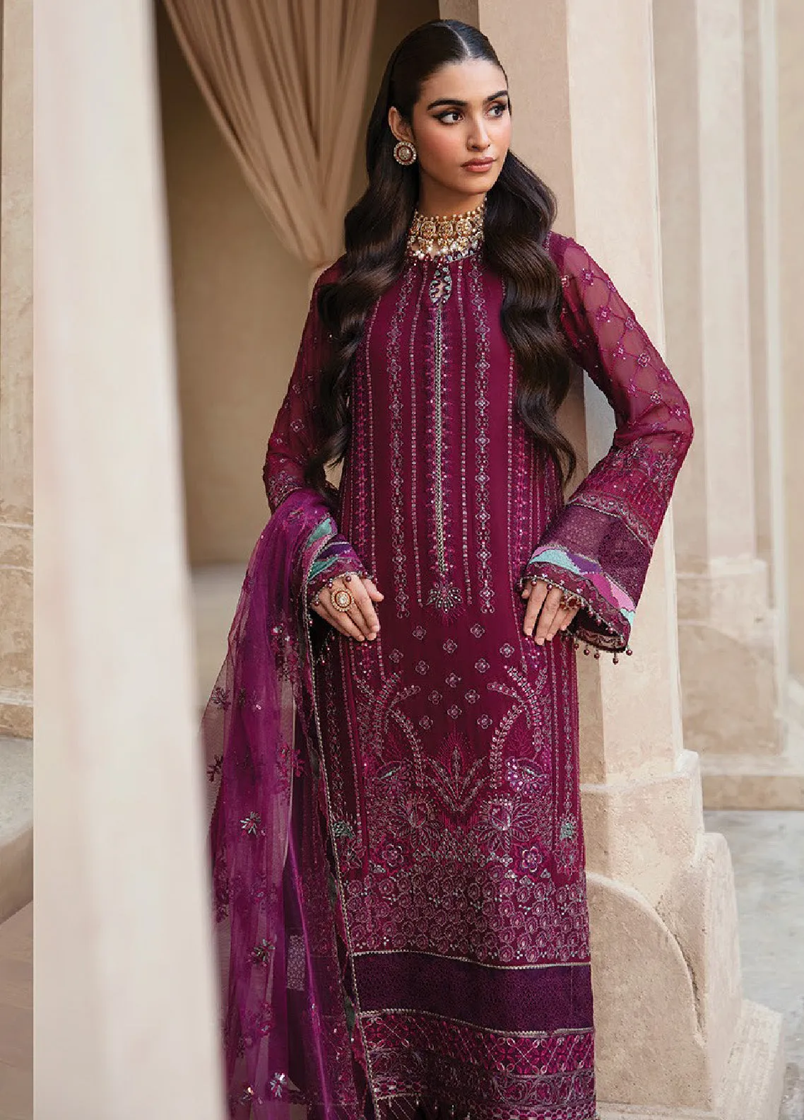 Yesfir By Xenia Formals Embroidered Chiffon Unstitched 3 Piece Suit - XF24Y 02 SHRIMAYI