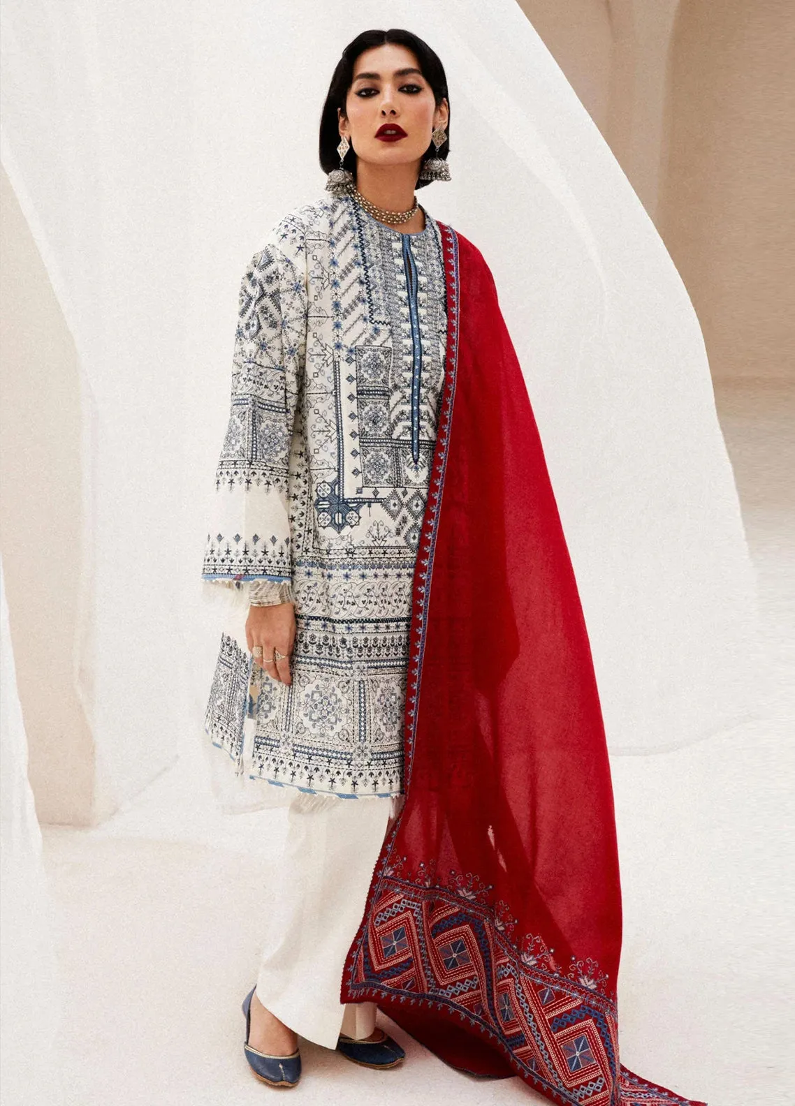 Zara Shahjahan Spring Embroidered Jacquard 3 Piece Unstitched Suit ZSJ24SS-2A DIYA